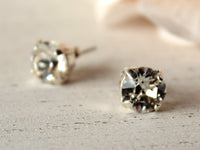 April Birthstone Stud Earrings in Clear Crystal